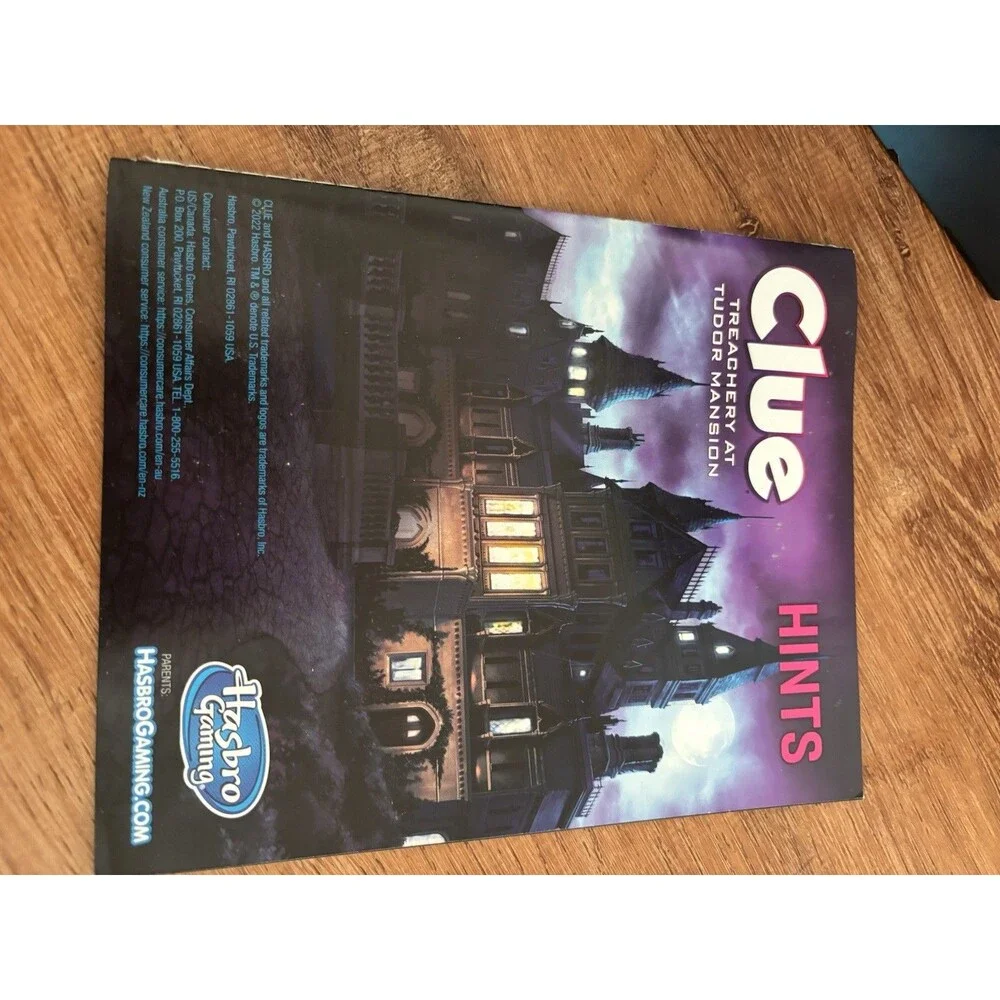 EUC Hasbro Gaming Clue Treachery at Tudor Mansion Cooperative Mystery Game